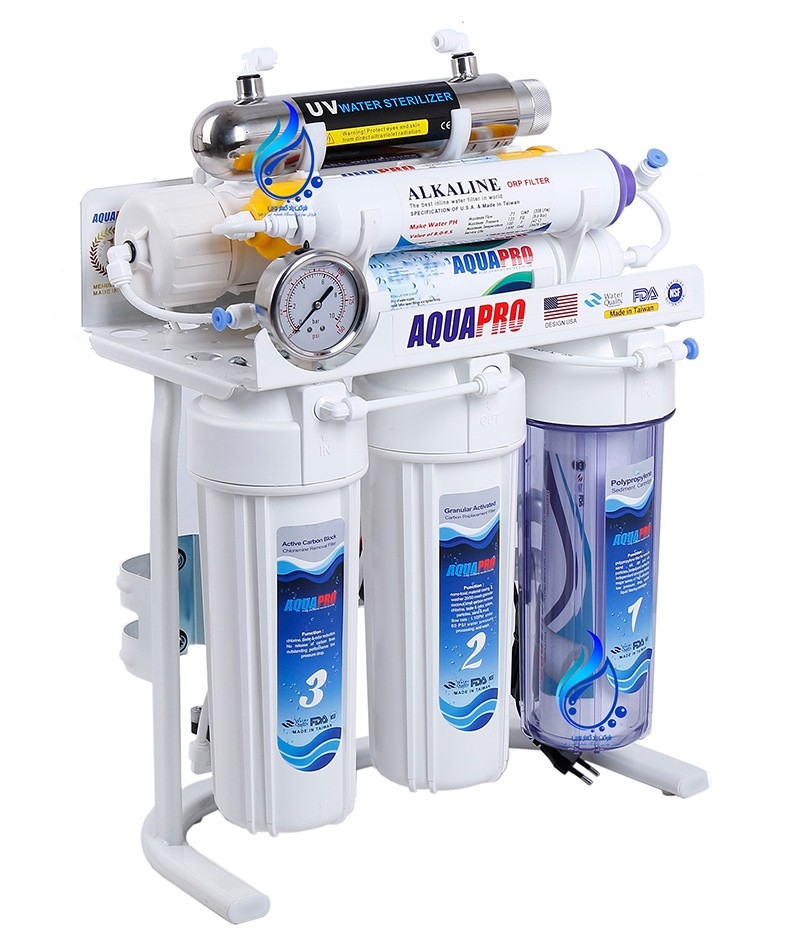 دستگاه هفت مرحله ای با فیلتر اسمزمعکوس و یوی 